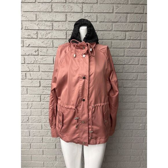 Miss London Women Blush Hooded Windbreaker Size L - Picture 3 of 12